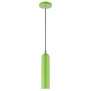 Livex 46751-78 1-Light Shiny Apple Green Pendant, Shiny Apple Green