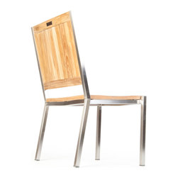 Wintons Teak Abacus ss stacking chair - Outdoor Dining Chairs