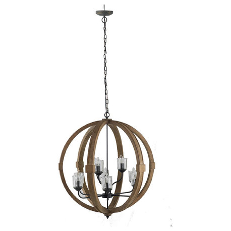 Anita 9 Light Chandelier, Natural