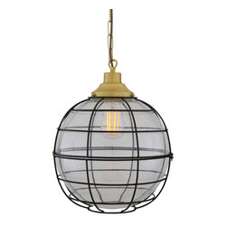 HUDSON GLASS GLOBE CAGE PENDANT 30CM - Pendant Lighting