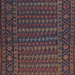Persian Hamadan runner 3'4 X 14'1 - Area Rugs