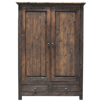 Frederick Linen Closet/Armoire, Antique Brown, 52x22x80