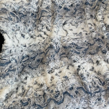 Navy Snowy Owl Faux Fur Luxury Throw Blanket, Throw 48Wx60L