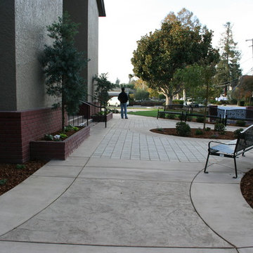 New entry patio and gathering area