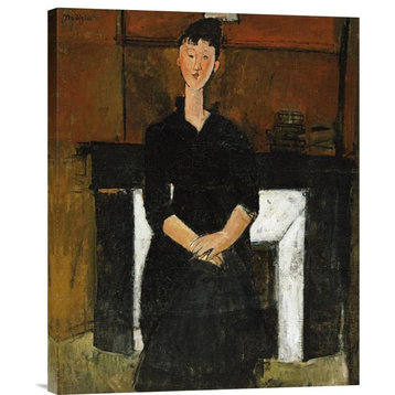 "Woman Sat By a Fireplace" Stretched Canvas Giclee by Amedeo Modigliani, 24"x30"