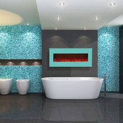 Amantii 58" Wall Mount | Built-in Electric Fireplace with Coastal Blue Steel Sur - Indoor Fireplaces