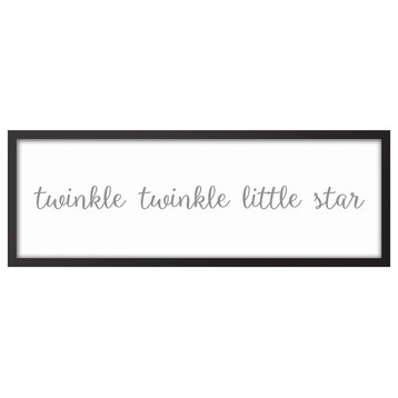 Twinkle Twinkle Little Star 12"x36" Black Framed Canvas, Gray