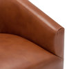 Geneva Charcoal Wood Base Swivel Chair, Caramel