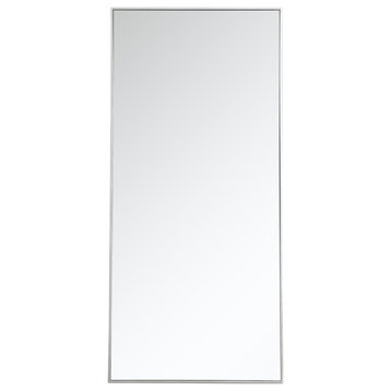 Elegant Decor Eternity 60" x 30" Contemporary Metal Frame Mirror in Silver