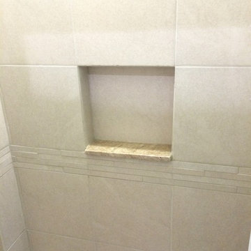 Nicho para jabonera con placa de marmol serpentino.