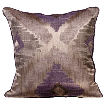 Purple Decorative Pillow Covers 22"x22" Silk, Abstract Therapy