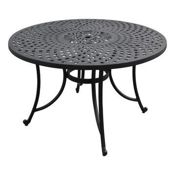 Sedona 46" Cast Aluminum Dining Table, Charcoal Black Finish