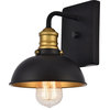 Anders Collection Wall Sconce, 7.1"x8.3", 1-Light, Black and Brass Finish