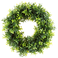 Artificial Opal Basil Leaf 11.5 Inch Round Wreath by Pure Garden