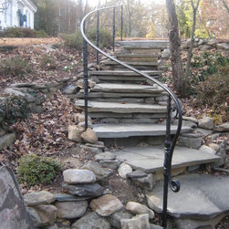 r002 Custom curved handrail with decorative posts - Home Fencing And Gates