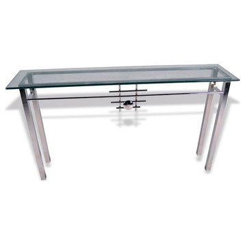 Metropolis Console Table With Glass Top