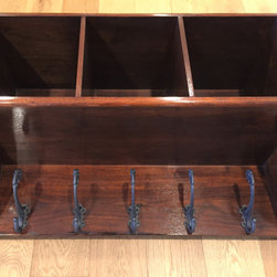 Walnut Bench and Coat Rack Matched Set - Hall Trees