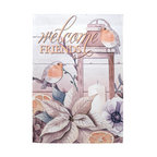 Flag  Print  Welcome Friends Birds Poly Garden