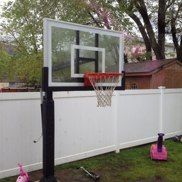 ely p's Pro Dunk Silver Basketball System on a 15x15 in far rockaway, NY