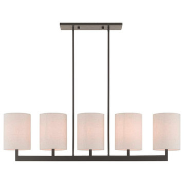 Hayworth 5 Light Island Light, Bronze