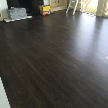 Oak floor refinished - Jacobean/Ebony mix