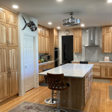 Traditional Kitchen Remodel Done in New Hickory Wood Cabinets