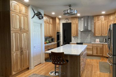 Traditional Kitchen Remodel Done in New Hickory Wood Cabinets