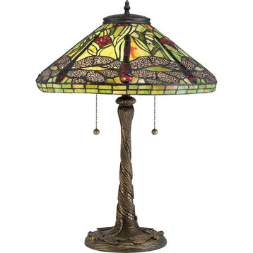 Quoizel TF2598T Two Light Table Lamp Jungle Dragonfly Architectural Bronze