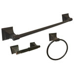 eBuilderDirect - eBuilderDirect Bathroom Accessories, Dark Oil Rubbed Bronze, 3-Piece Set 24" - eBuilderDirect Bathroom Accessory sets are a functional and stylish addition to any bathroom, powder room, or laundry room. These bath sets are constructed of metal and come with all necessary mounting brackets, drywall anchors, and screws.