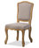 Chateauneuf Weathered Oak Upholstered Dining Side Chair, Beige