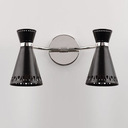 Havana 2 Light Wall Sconce Black by Jonathan Adler - Wall Sconces