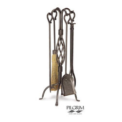 Center Basket Weave Tools in Vintage Iron - Fireplace Accessories