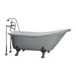 OVE Decors - OVE Decors Bathtub. 5.5 ft. Acrylic Claw Foot Slipper Tub in White - Bathtubs