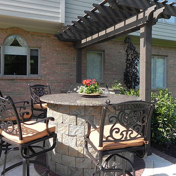 Allan Block Barbeque in Outside Kitchen