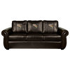 Trout - Rainbow Chesapeake BLACK Leather Sofa