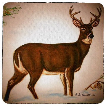 Betsy Drake Deer in Snow Coaster Set of 4