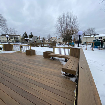 TimberTech Tigerwood Deck with Bench in Carol Stream, IL