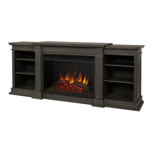 Tracey Grand Entertainment Center Electric Fireplace In Distressed