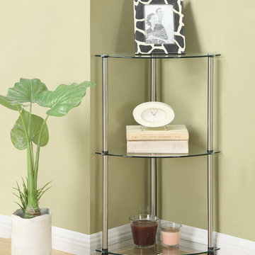 Designs2Go Classic Glass 3 Tier Corner Shelf
