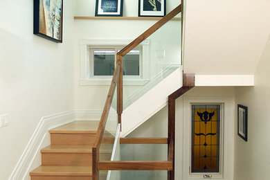 Staircase - mid-sized modern staircase idea in Toronto