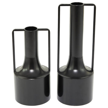 Modern Black Metal Vase Set 563023