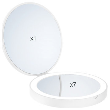 Fb627 LED Lighted Rechargeable Compact Mirror, White