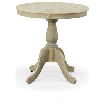 Bella 30" Round Pedestal Table, Natural Driftwood