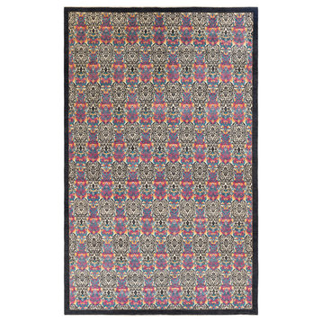 Suzani, One-of-a-Kind Hand-Knotted Area Rug Black, 10'0"x15'10"