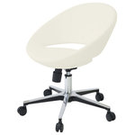Soho Concept - Crescent Office Chair, Aluminum Base, White Ppm - Crescent office is a contemporary chair with a comfortable upholstered seat and backrest on a height-adjustable gas piston base which swivels and tilts. The chair has a chromed steel five star base with plastic casters. The seat has a steel structure with 'S' shape springs for extra flexibility and strength. This steel frame molded by injecting polyurethane foam. Crescent seat is upholstered with a removable zipper enclosed leather, PPM, leatherette or wool fabric slip cover. Crescent Office may be upholstered with variety of other colors as a special order with a minimum quantity required. The chair is suitable for both residential and commercial use. Crescent Office is designed by Tayfur Ozkaynak.