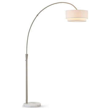 Elan Arch Floor Lamp, Brushed Nickel/White