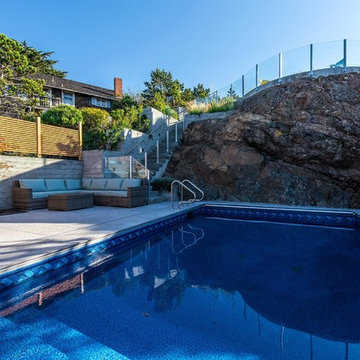 Pool built into rock hillside