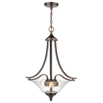 Natalie Collection 3 Light 19in. Rubbed Bronze Pendant