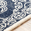Essi Traditional Navy Area Rug, 6' Round
