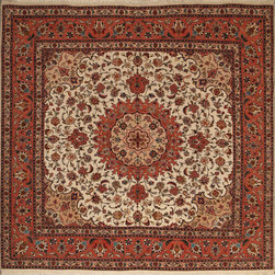 Persian Tabriz rug 7' X 7' - Area Rugs